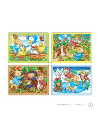 ORWPR004,Cutie puzzle x 4 Peter Rabbit