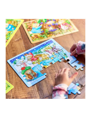 ORWPR004,Cutie puzzle x 4 Peter Rabbit