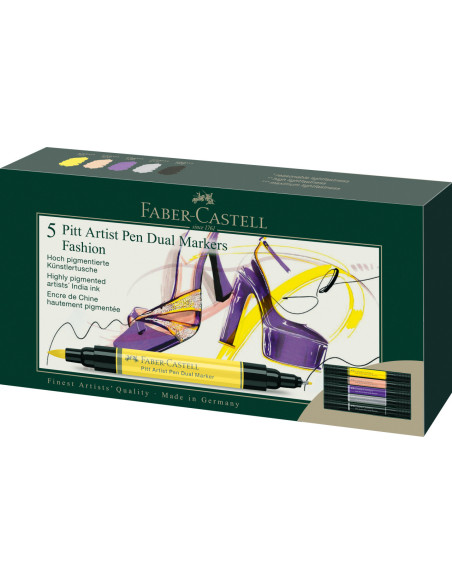 FC162006,Pitt artist pen dual marker set 5 buc fashion faber-castell FC162006,Pitt artist pen dual marker set 5 buc fashion faber-castell