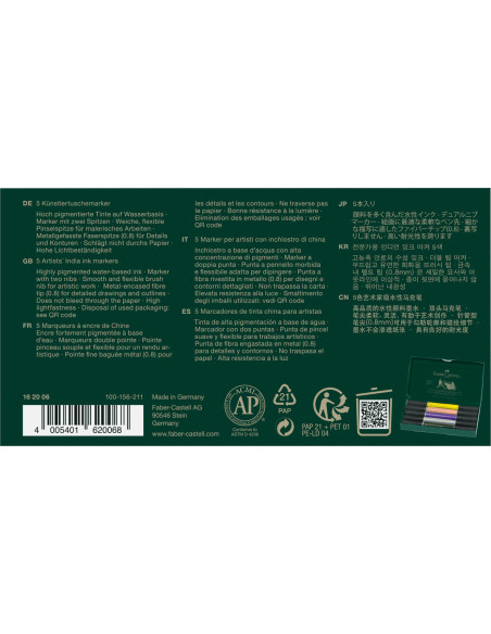 FC162006,Pitt artist pen dual marker set 5 buc fashion faber-castell FC162006,Pitt artist pen dual marker set 5 buc fashion faber-castell