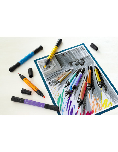 FC162007,Pitt artist pen dual marker set 5 buc flowers faber-castell