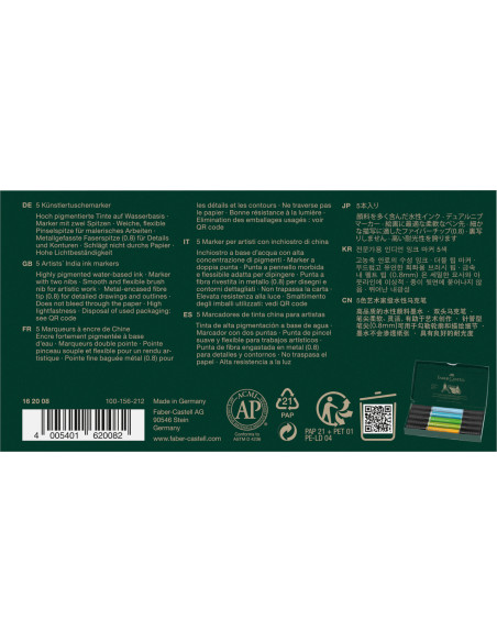 FC162008,Pitt artist pen dual marker set 5 buc animals faber-castell FC162008,Pitt artist pen dual marker set 5 buc animals faber-castell