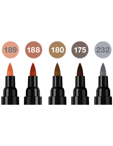 FC162009,Pitt artist pen dual marker set 5 buc portret faber-castell FC162009,Pitt artist pen dual marker set 5 buc portret faber-castell