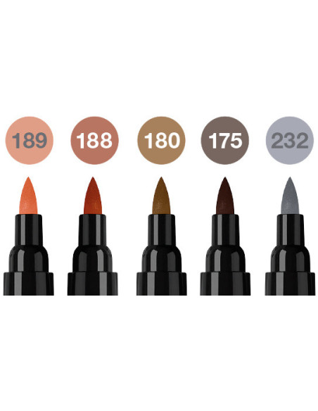 FC162009,Pitt artist pen dual marker set 5 buc portret faber-castell FC162009,Pitt artist pen dual marker set 5 buc portret faber-castell