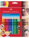 FC112819,Creioane colorate 18+6 culori + tonurile pielii grip 2001 faber-castell