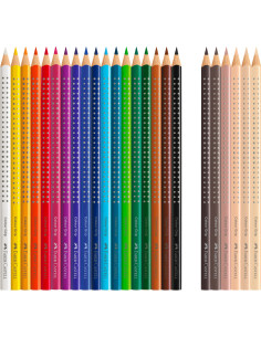 Creioane colorate FABER-CASTELL FC112819, 18+6 culori + tonurile pielii grip 2001 2