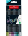 FC116415,Creioane colorate 12 culori metalizate black edition faber-castell