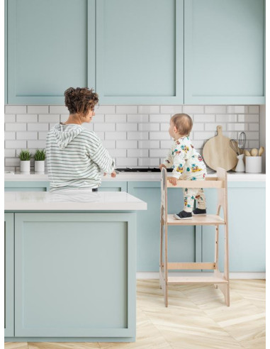 UP-Mtyz_kuleMDFalb,Turn de invatare MamaToyz Learning Tower din MDF, Alb