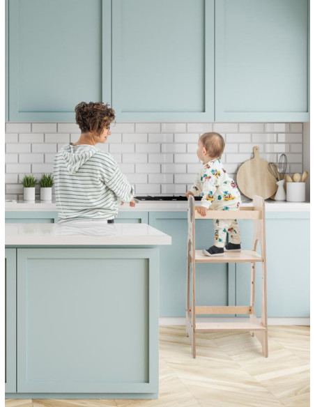 UP-Mtyz_kuleMDFalb,Turn de invatare MamaToyz Learning Tower din MDF, Alb