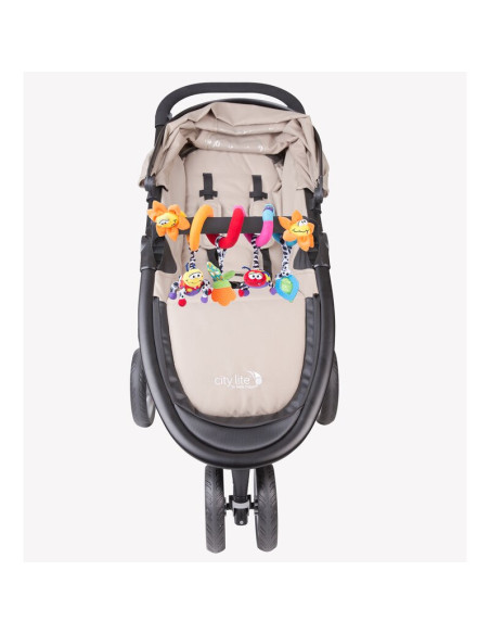 BN-0111885,Spirala cu jucarii, Playgro, Multifunctionale pentru carucior, scoica auto si patut, Cu jucarie de dentitie, Amazing 