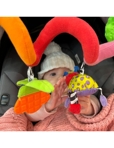 BN-0111885,Spirala cu jucarii, Playgro, Multifunctionale pentru carucior, scoica auto si patut, Cu jucarie de dentitie, Amazing 