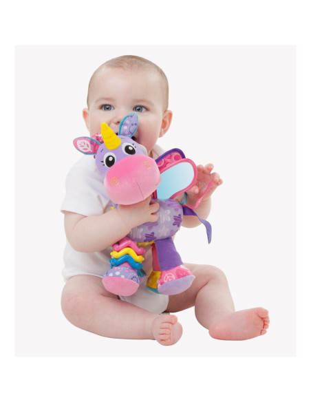 BN-186981,Jucarie pentru carucior, scoica auto si patut, Playgro, Cu jucarie de dentitie, Cu sunete, Activity Friend Stella Unic