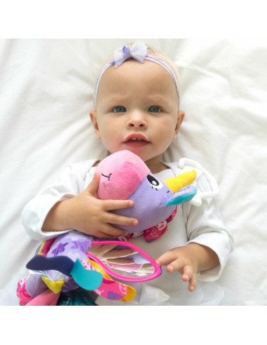 BN-186981,Jucarie pentru carucior, scoica auto si patut, Playgro, Cu jucarie de dentitie, Cu sunete, Activity Friend Stella Unic