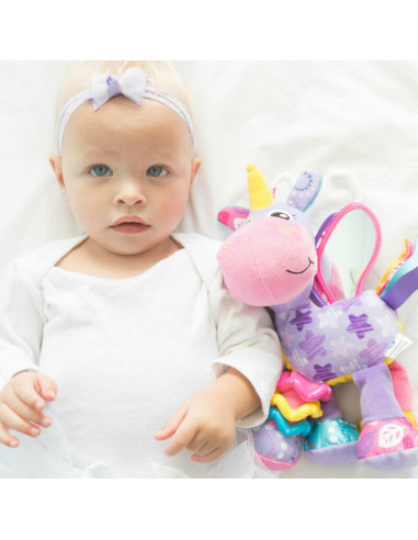 BN-186981,Jucarie pentru carucior, scoica auto si patut, Playgro, Cu jucarie de dentitie, Cu sunete, Activity Friend Stella Unic