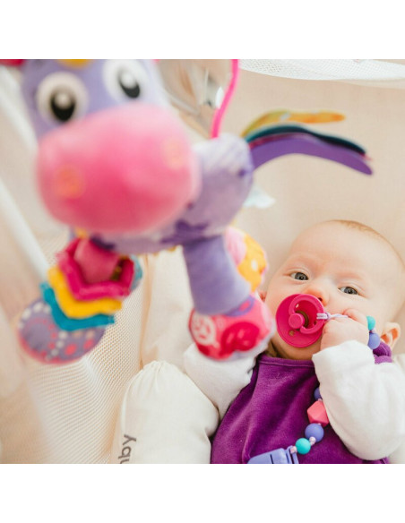 BN-186981,Jucarie pentru carucior, scoica auto si patut, Playgro, Cu jucarie de dentitie, Cu sunete, Activity Friend Stella Unic