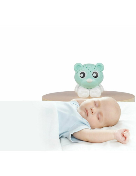 BN-188118,Lampa de veghe si proiector, Playgro, Cu 30 de minute de proiectii, Cu 2 culori, Portabila, Mint & White