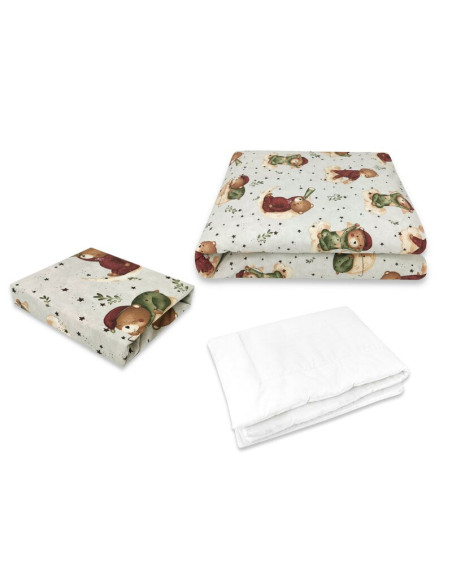 BN-6426972024969,Lenjerie patut cu 3 piese, MimiNu, Cu cearceaf 120x60 cm, Din bumbac certificat Oeko Tex Standard 100, Cu pilot BN-6426972024969,Lenjerie patut cu 3 piese, MimiNu, Cu cearceaf 120x60 cm, Din bumbac certificat Oeko Tex Standard 100, Cu pilot