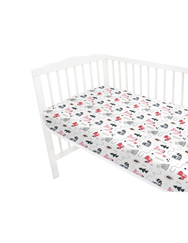 BN-6426972024983,Lenjerie patut cu 3 piese, MimiNu, Cu cearceaf 120x60 cm, Din bumbac certificat Oeko Tex Standard 100, Cu pilot