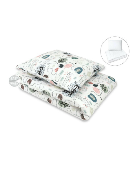 BN-6426972025096,Lenjerie pat junior cu 4 piese, Qmini, Din bumbac certificat Oeko Tex Standard 100, 160 x 100 cm, Hedgehog
