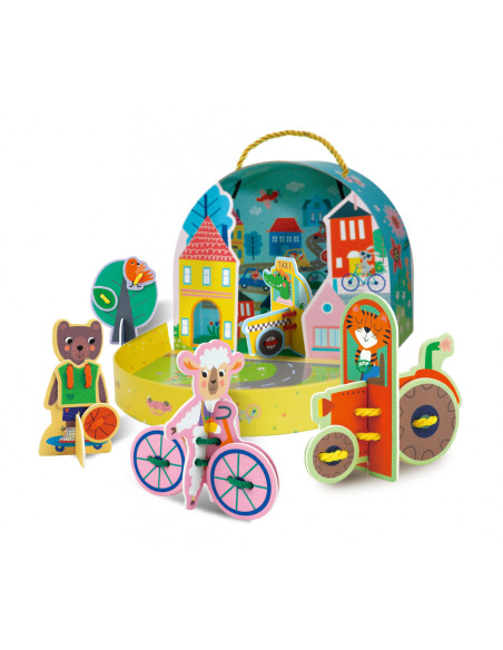 CH231915,Set de joaca creativa si libera, portabil - Orasul Animalelor