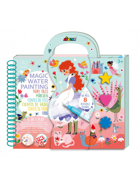 CH231897,Cea mai mare Carte de pictat cu apa, sabloane, stampile si jocuri, portabila - Basme