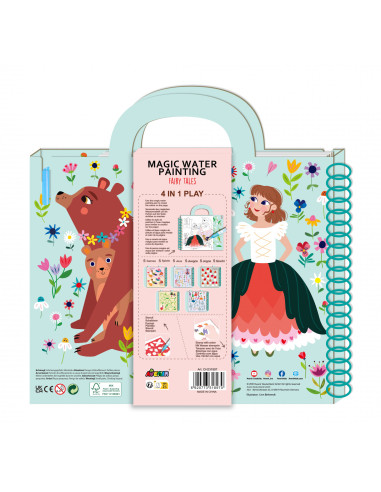 CH231897,Cea mai mare Carte de pictat cu apa, sabloane, stampile si jocuri, portabila - Basme