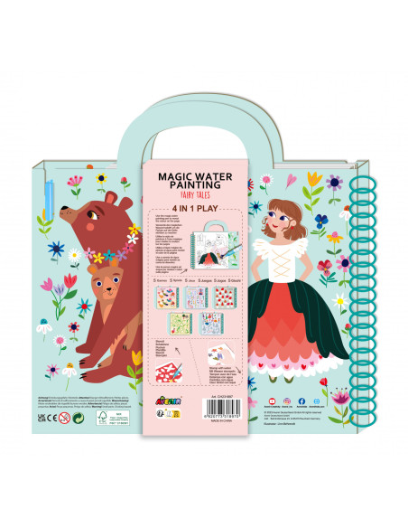 CH231897,Cea mai mare Carte de pictat cu apa, sabloane, stampile si jocuri, portabila - Basme