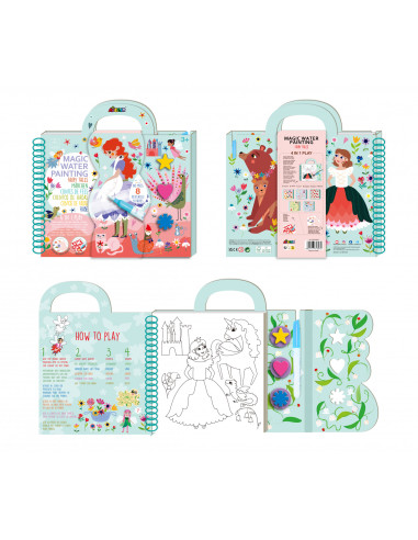CH231897,Cea mai mare Carte de pictat cu apa, sabloane, stampile si jocuri, portabila - Basme