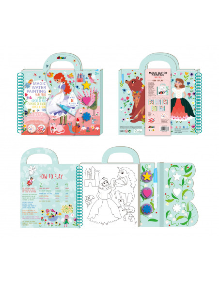 CH231897,Cea mai mare Carte de pictat cu apa, sabloane, stampile si jocuri, portabila - Basme