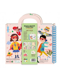 CH231898,Cea mai mare Carte de pictat cu apa, sabloane, stampile si jocuri, portabila - Supereroi 2