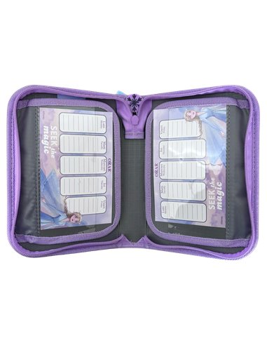 Penar neechipat PIGNA 1 fermoar 2 extensii, Motiv Frozen, Violet pastel