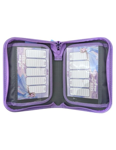 Penar neechipat PIGNA 1 fermoar 2 extensii, Motiv Frozen, Violet pastel