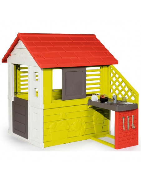 Casuta pentru copii Smoby Nature cu bucatarie,S7600810702