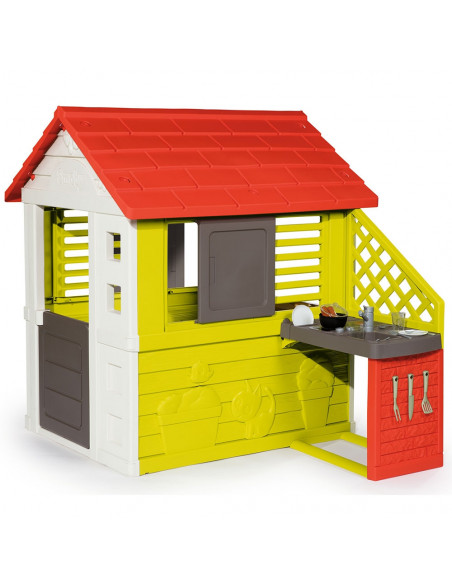 Casuta cu bucatarie pentru copii Smoby Nature,S7600810713 Casuta cu bucatarie pentru copii Smoby Nature,S7600810713
