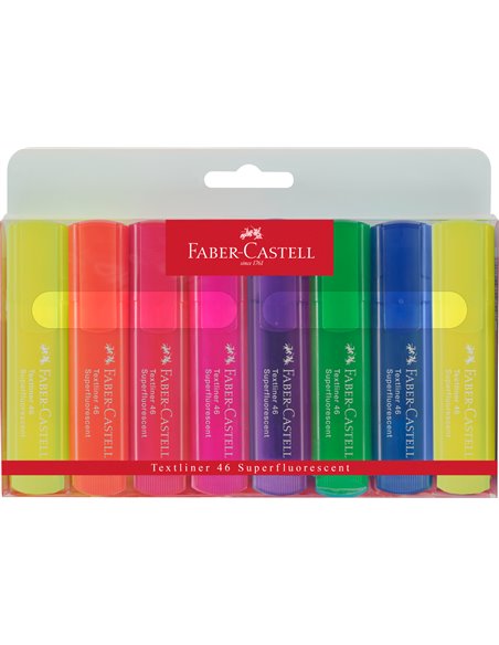 TEXTMARKER SET 8 SUPERFLUORESCENT 1546 FABER-CASTELL TEXTMARKER SET 8 SUPERFLUORESCENT 1546 FABER-CASTELL