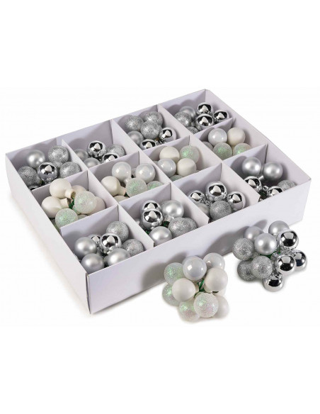Set 144 globuri din sticle, Argintiu,191112008
