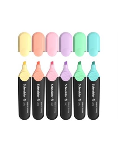 Textmarker Schneider Job Pastel, 6 Buc/Set