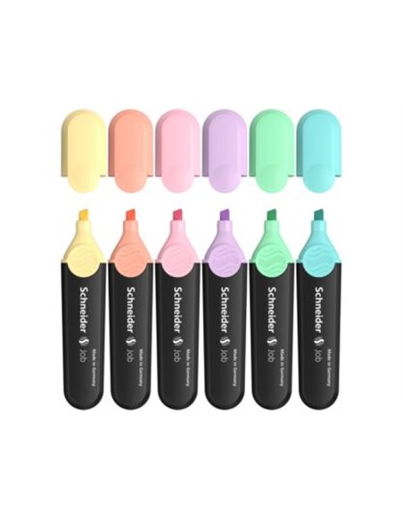 Textmarker Schneider Job Pastel, 6 Buc/Set