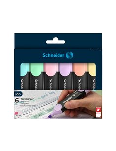 Textmarker Schneider Job Pastel, 6 Buc/Set