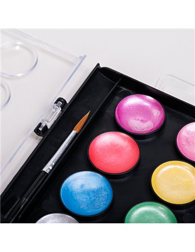 Acuarele metalizate AR160 Daco, 16 culori