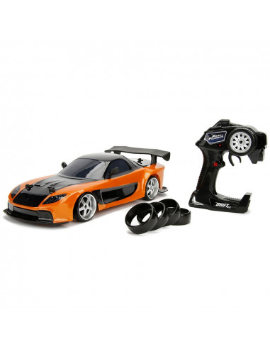 Masina Jada Toys Fast and Furious Mazda RX-7 Drift cu anvelope