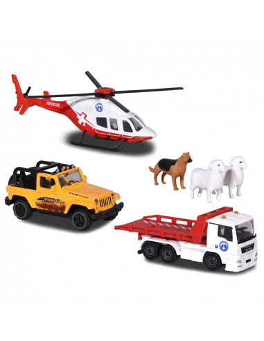 Set Majorette Diorama Mountain Rescue cu 2 masinute, 1