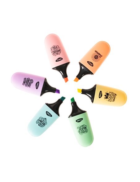 Marker evidentiator mini MK402/6 Daco, 6 buc./set, Pastel