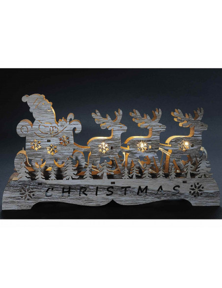 Decoratiune cu Mos Craciun, reni si lumina LED,191112010