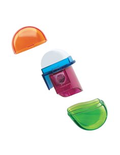 Ascutitoare + Radiera Plastic Ovala 2 In 1 Diverse Culori/Blister Herlitz 2