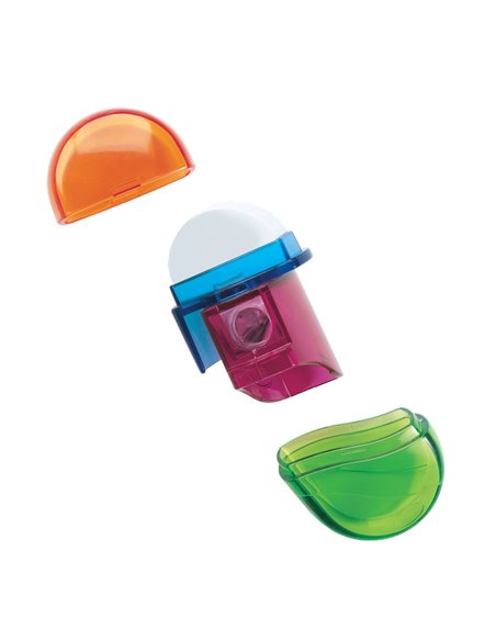 Ascutitoare + Radiera Plastic Ovala 2 In 1 Diverse Culori/Blister Herlitz Ascutitoare + Radiera Plastic Ovala 2 In 1 Diverse Culori/Blister Herlitz