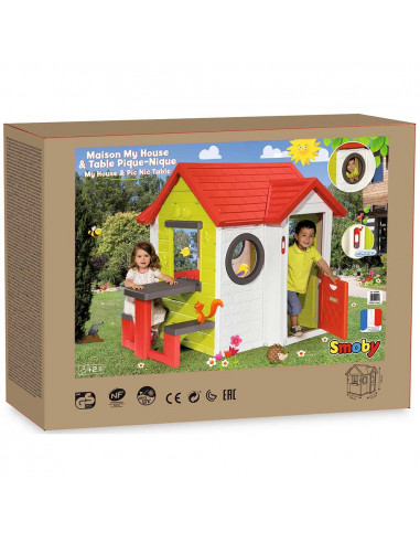 Casuta pentru copii Smoby My House cu masuta picnic,S7600810401