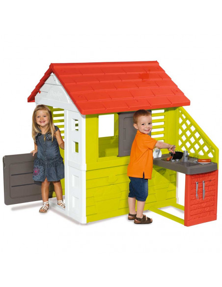 Casuta pentru copii Smoby Nature cu bucatarie,S7600810702