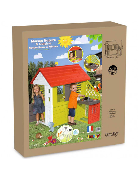 Casuta pentru copii Smoby Nature cu bucatarie,S7600810702