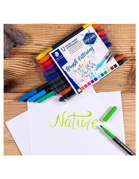 Marker Staedtler cu 2 capete, 12 buc/set